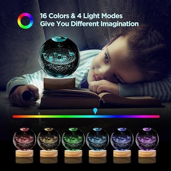 Tanusa 3D Galaxy Crystal Night Lamp – Elegant Home & Bedroom Decor