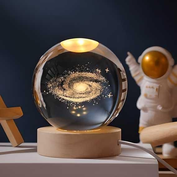 Tanusa 3D Galaxy Crystal Night Lamp – Elegant Home & Bedroom Decor