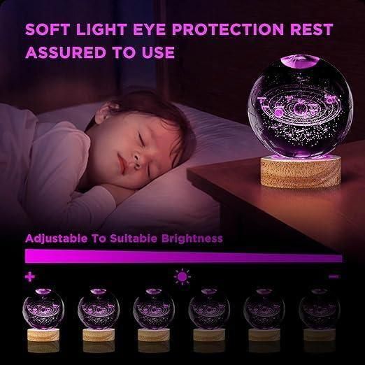 Tanusa 3D Galaxy Crystal Night Lamp – Elegant Home & Bedroom Decor