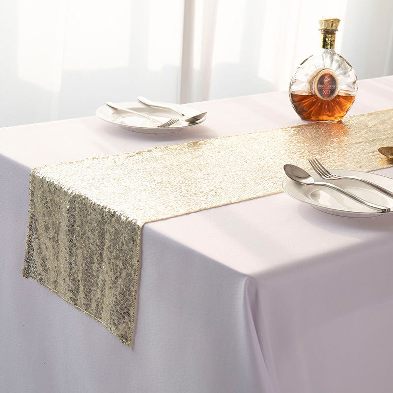 Gypsophila Embroidered Sequined Table Runner