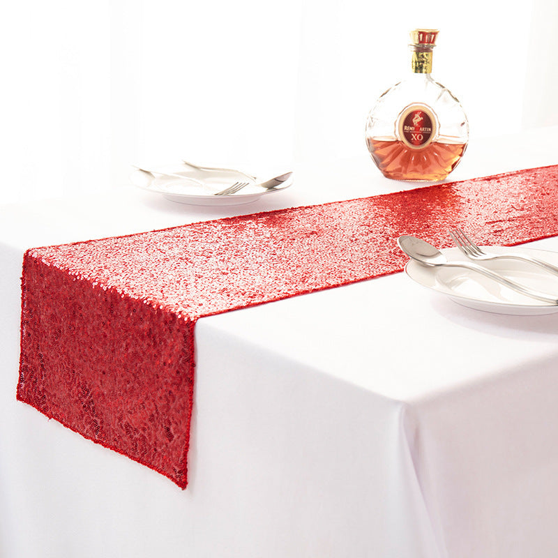 Gypsophila Embroidered Sequined Table Runner