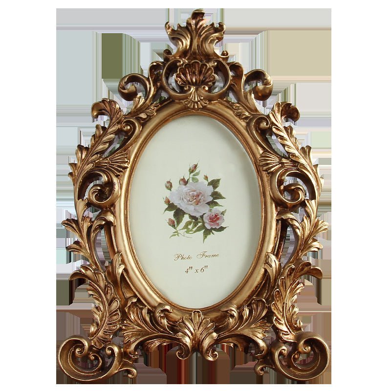 European oval resin photo frame