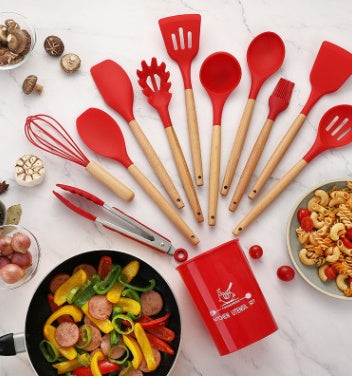 Silicone Kitchenware Cooking Utensils Set Heat Resistant Kitchen Non-Stick Cooking Utensils Baking Tools