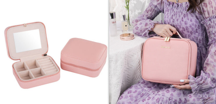 Smart LED Cosmetic Case With Mirror Cosmetic Bag Large Capacity Fashion Portable Storage Bag Travel Makeup Bags